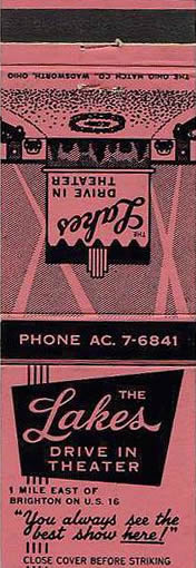 Lakes Drive-In Theatre - Matchbook